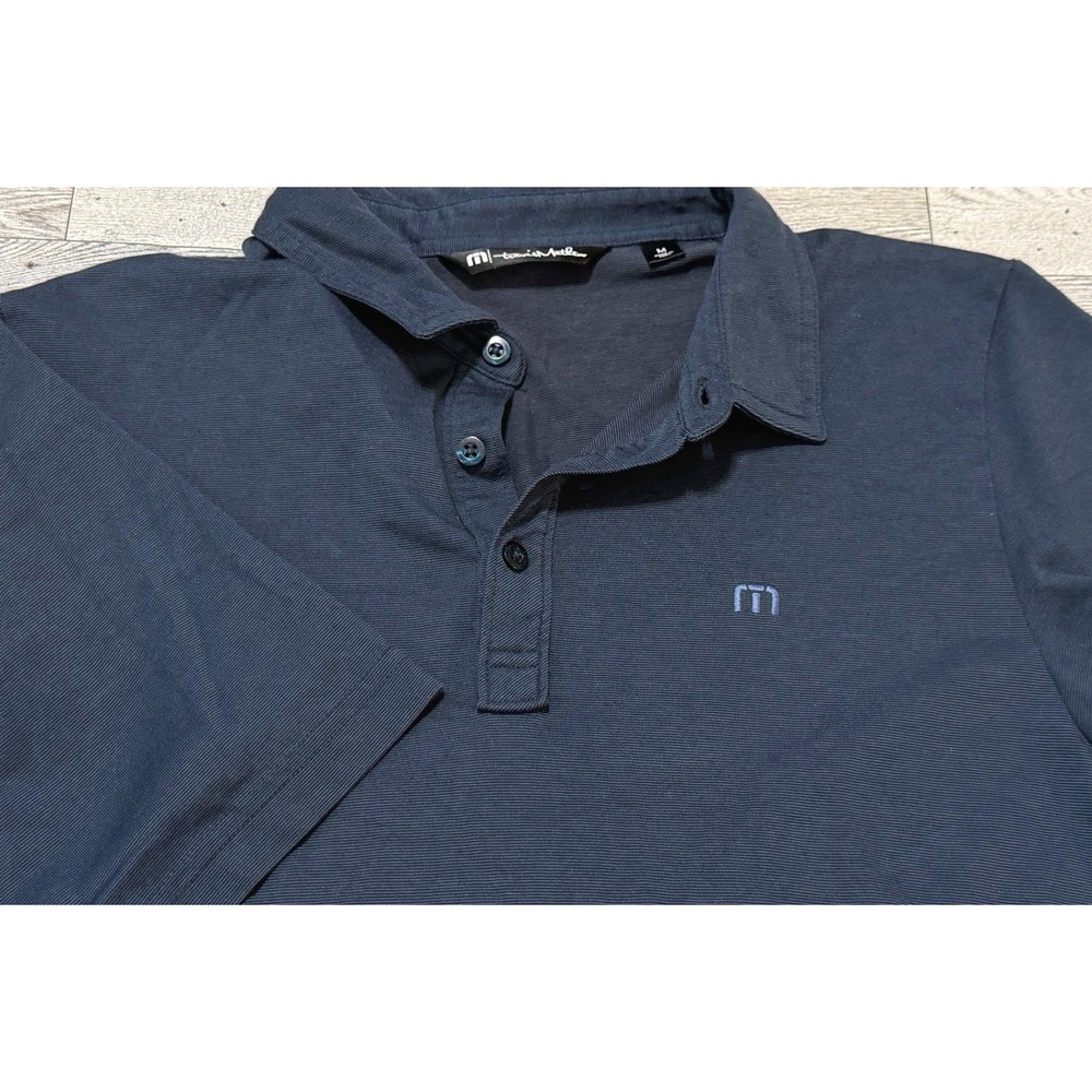 TravisMathew Mens Navy Blue Pima Cotton Blend Short Sleeve Polo Shirt Size M